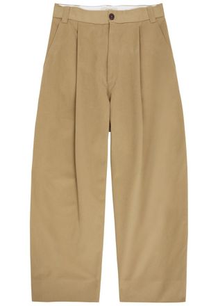STUDIO NICHOLSON Pleated Wide-leg Trousers - Tan - XL