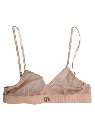 Dolce & Gabbana Logo-Embellished Soft Cup Bra - Pink