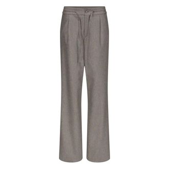 Loulou Studio Wide Trousers, female, Gray, S, Harlem Pleated Drawstring Trousers