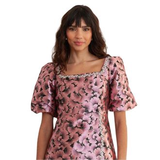 Lovedrobe Jacquard-feestjurk voor dames (Roze)