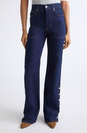 Veronica Beard Crosbie Straight Leg Jeans in Indigo Rinse at Nordstrom, Size 25