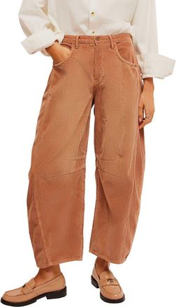 Free People Good Luck Barrel Leg Corduroy Pants in Emperador at Nordstrom Rack, Size 25
