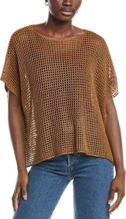 Eileen Fisher Bateau Neck Cap Sleeve Linen Sweater