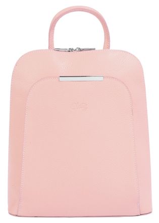 Cluty Cityrucksack CLUTY, Damen, Gr. B/H/T: 32cm x 28cm x 12cm, onesize, rosa, Leder, Rindsleder, Strukturmuster, Rucks&auml;cke Cityrucksack, echt Leder, Made i
