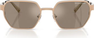 Michael Kors Madagascar 55mm Irregular Sunglasses in Gold Matte /Brown Silver at Nordstrom