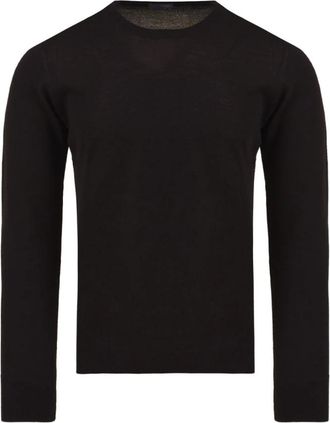 Drumohr Crewneck Wool 140S - Heren - Ronde hals truien - Zwart - 3XL - Wol - Truien & Vesten