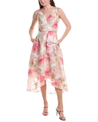 Adrianna Papell Cascade Organza Midi Dress