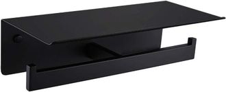 OEM Portarrollos De Papel Higi&eacute;nico De Doble Capa En Negro Mate Con Estante, Soporte Para Rollo De Papel Higi&eacute;nico De Acero Inoxidable 304, Dispensador De
