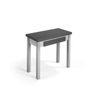 HERDASA Mesa cocina extensible de melamina y metal grafito-gris l40/80 cm