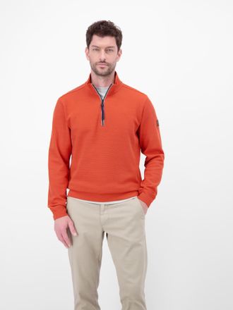 Lerros Sweatshirt LERROS Troyer in hochwertiger Sweatqualit&auml;t, Herren, Gr. XXL, vivid rot, 90% Baumwolle, 10% Polyester, Sweatshirts Sweatshirt, Hochwertige 