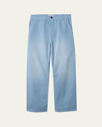 Miu Miu Mid-Rise Cotton Twill Relaxed-Leg Pants