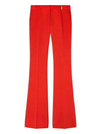 Versace High-Waisted Flared Trousers in Bold Red