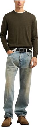 Pepe Jeans London Andre Crew Neck - Heren - Ronde hals truien - Groen - S - Katoen - Truien & Vesten