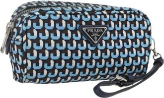 Prada Pre-owned Clutches, female, Blue, Size: ONE SIZE Pre-owned Nylon Clutch