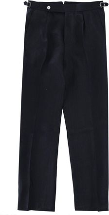 BOSS Relaxed Fit Pleated Linen Pants