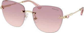 Swarovski Sk 7043 Zonnebril - Dames - Zonnebrillen - Geel - 58 MM - Accessoires