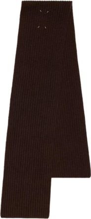 Maison Margiela Geribbelde Kasjmier Sjaal - Dames - Wintersjaals - Bruin - ONE Size - Kasjmier - Accessoires