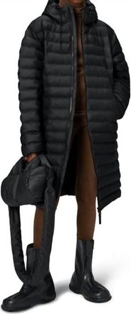 Rains Unisex Lohja Longer Puffer Jacket In Black