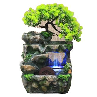 OEM Fuente De Interior, Material De Resina, 18 X 15 X 30 Cm, 1,4 Kg, Caudal De Agua Regulable, Apta Para Uso En Interiores