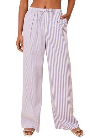 Solid & Striped The Ashling Stripe Pleated Cover-Up Pants in Ultra Voilet Stripe at Nordstrom, Size X-Small
