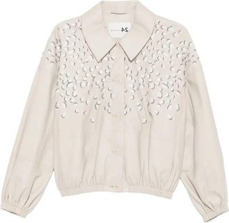 Manzoni24 Nappa Jacket With Embroidery And Lining