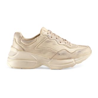 Gucci Womens Rhyton leather sneaker