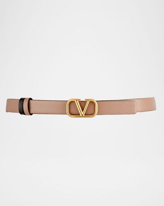 Valentino Garavani VLogo Leather Belt, 20mm