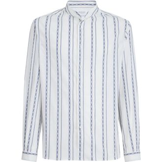 Brunello Cucinelli Mandarin collar shirt in White at Nordstrom, Size Xxx-Large Eu