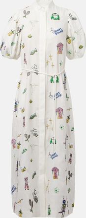 Alemais Alémais Abito chemisier Play in lino con ricamo