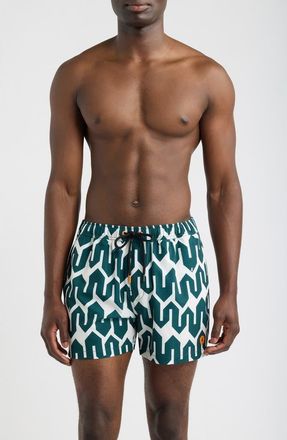 Save The Duck Ademir Swim Trunks in Bold Zigzag - Love The Ocean at Nordstrom, Size Xx-Large