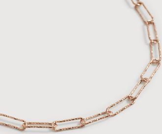 Monica Vinader Rose Gold MV Alta Textured Chain Necklace 18