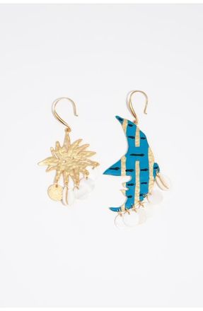 Bimba & Lola Brushed Moon and S un earrings in Blue at Nordstrom