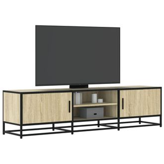 Berkfield Home TV Cabinet Sonoma Oak 160x35x41 cm Engineered Wood & Metal in Brown | Size: 160 x 35 x 41 cm