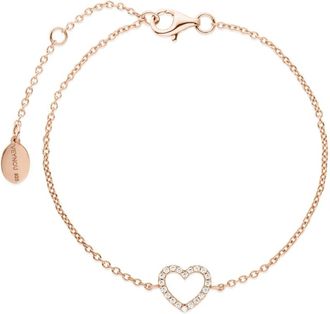 VEYNOU Bracciale Heart in oro rosa 14 carati con diamanti