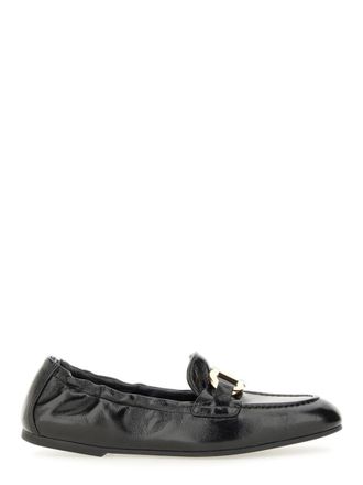 Ferragamo Black Leather Loafers