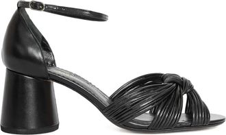 Sarah Chofakian Geknoopte blokhak met bandjes - Zwart