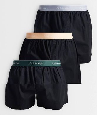 Calvin Klein Icon Cotton Stretch - Confezione da 3 boxer neri con fascia in vita colorata-Nero