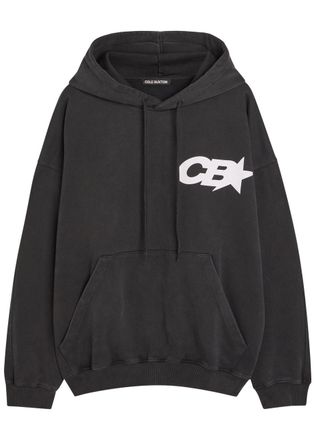 Cole Buxton Star Racing Hooded Printed Cotton Sweatshirt - Black - XL