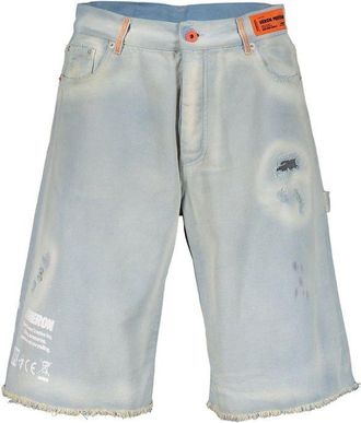 Heron Preston Blue Denim Mens Shorts