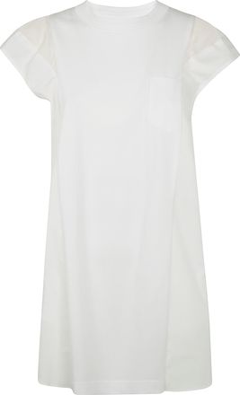 sacai Popeline X Cotton Jersey Dress