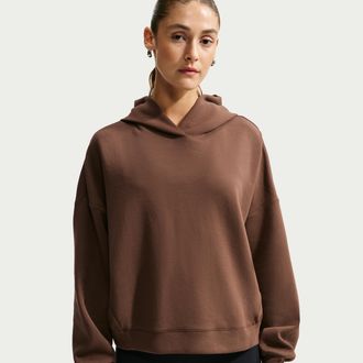 Nike Womens 24.7 ImpossiblySoft Pullover Hoodie in Brown | IR1929-259