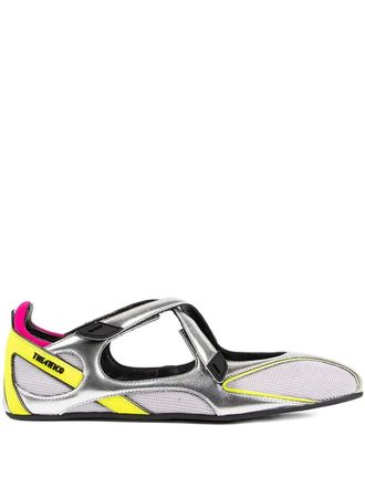 The Attico Floor 01 holographic ballet flats - Zilver