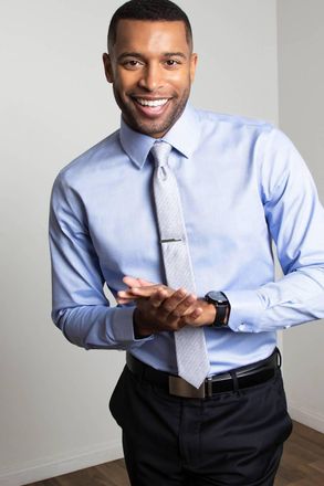 Alynn Mens Elijah Slim Fit Medium Dress Shirt In Blue