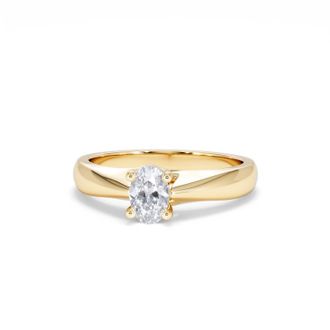 The Diamond Store Naomi Oval Cut Lab Diamond Engagement Ring 0.50ct H/SI in 18k Gold Vermeil