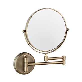 OEM Espejo De Ba&ntilde;o Giratorio De Doble Cara De 6 Pulgadas Para Montaje En Pared, Plegable Y Retr&aacute;ctil, Con Aumento De 5x (bronce)