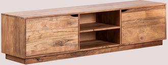 Sklum Mueble Tv 160x40 Cm Con Estante En Madera De Acacia Tasmani Sklum
