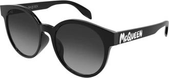 Alexander McQueen Grey Round Ladies Sunglasses AM0349SA 001 55
