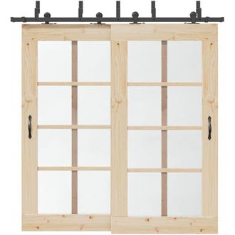 vidaXL Vidaxl - Kit De Herrajes Para Puertas Correderas Acero Negro 213,5 Cm