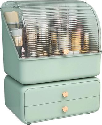 OEM Caja Antipolvo Con Tapa Y 2 Cajones, Ideal Para Guardar Maquillaje En El Dormitorio, El Ba&ntilde;o O El Tocador