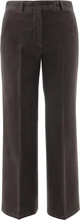 Ql2 Quelledue Dark Brown Wide-Leg Cotton Corduroy Pants